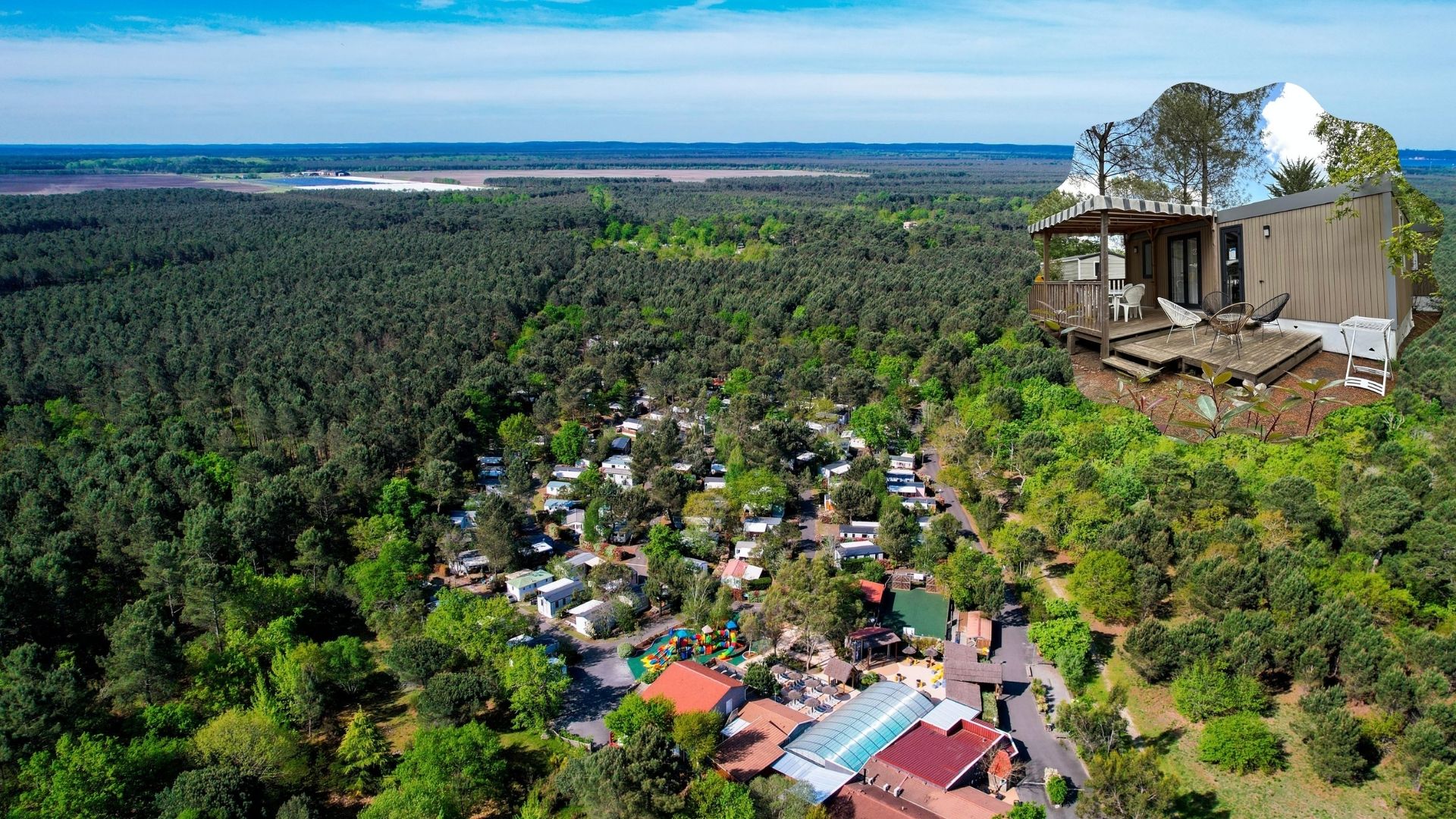 mobil home dans un camping à lacanau